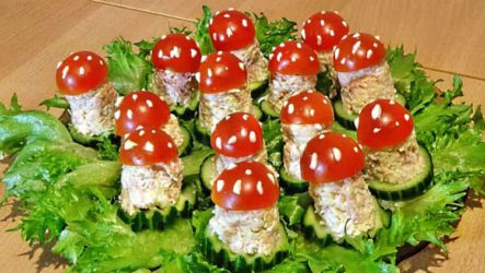 Закуска «Мухоморчики»: праздничный салат