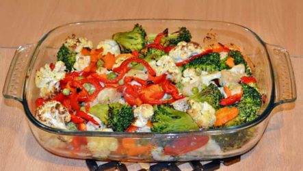 Куриная грудка с овощами в духовке