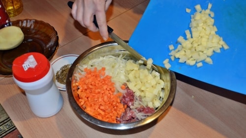 Ханума с мясом и картошкой