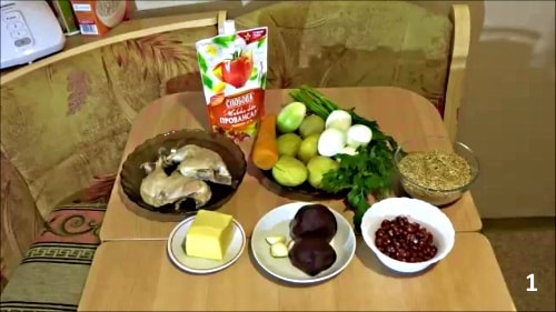 Ингредиенты для салата Шапка мономаха